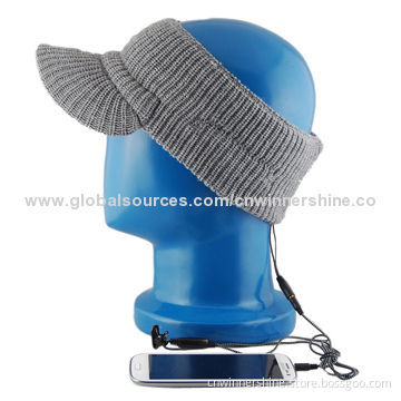 Audio Beanies with Winter Warm Knitted Visor Beanie Hat Stereo Wired Headphone OEM for iPhone, iPad